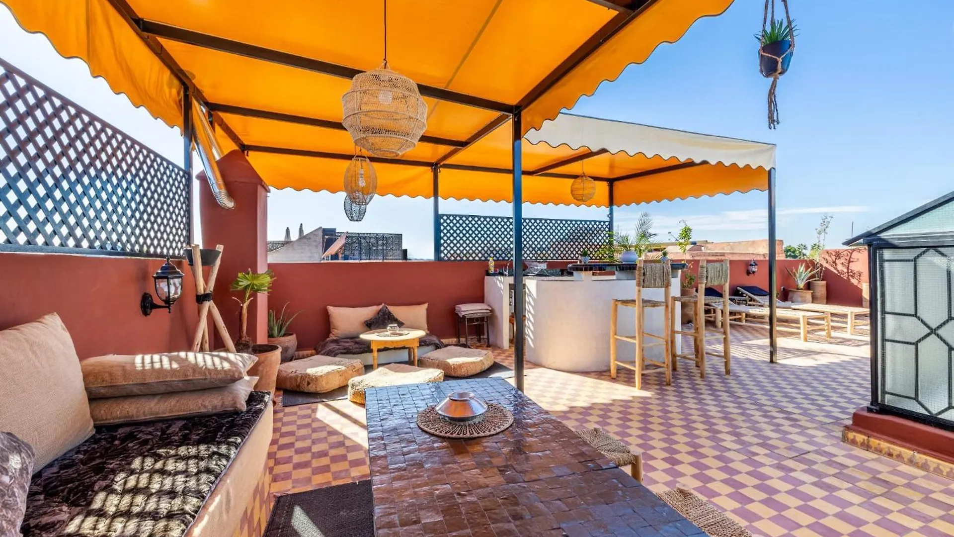 Villa Riad El Hana En Centre Ville Rooftop Et Bassin Marrakesch Marokko